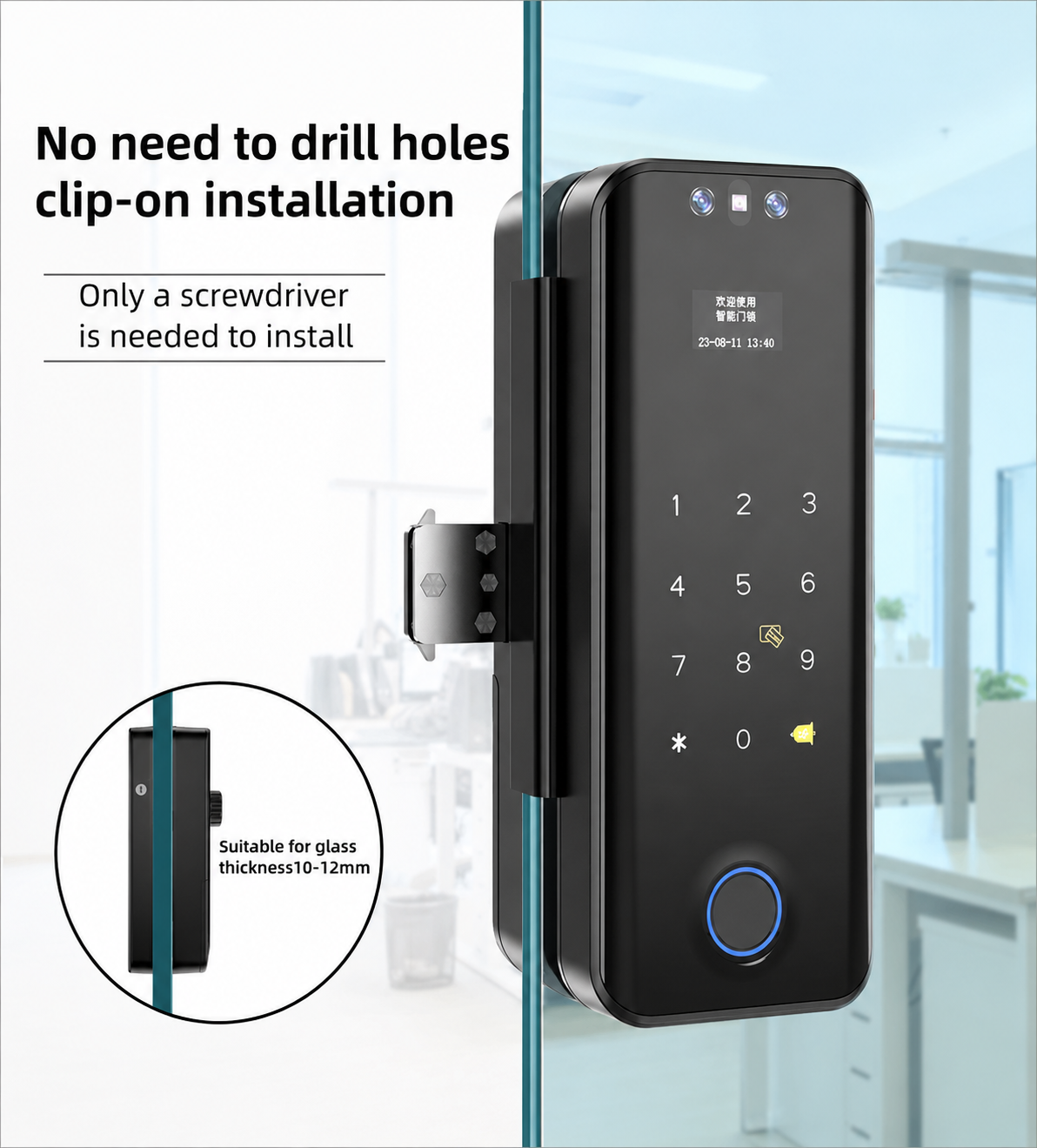 Wholesale Tuya TTLock Glass Door Smart Lock With App Control