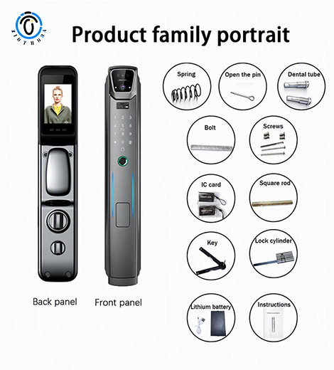 K02 Face Recognition Tuya App Face Recognition Smart Door Lock with Fingerprint