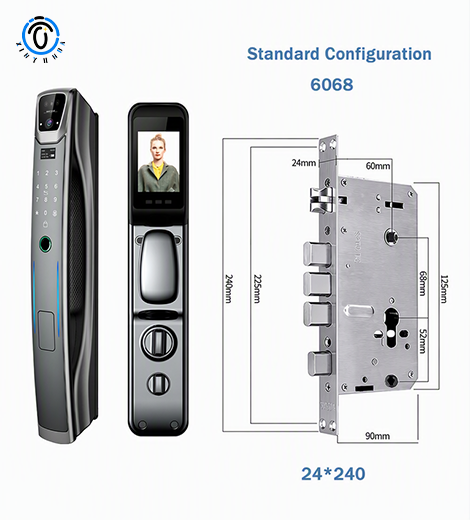 K02 Face Recognition Tuya App Face Recognition Smart Door Lock with Fingerprint