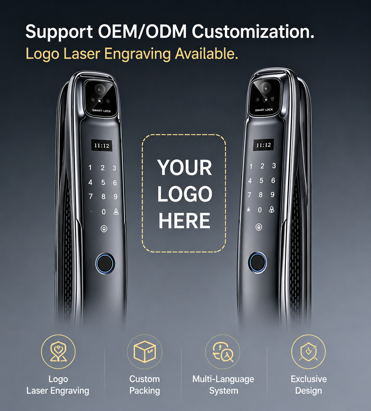 Manufacturer Wholesale Electronic Smart Door Lock With Camera