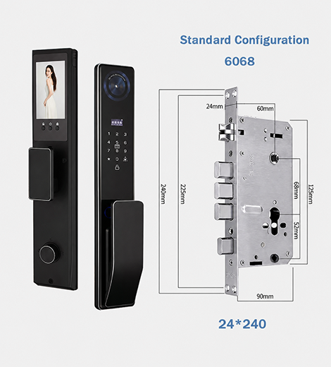 Fingerprint Electronic D Face Recognition TTLock Video Smart Door Lock With Camera