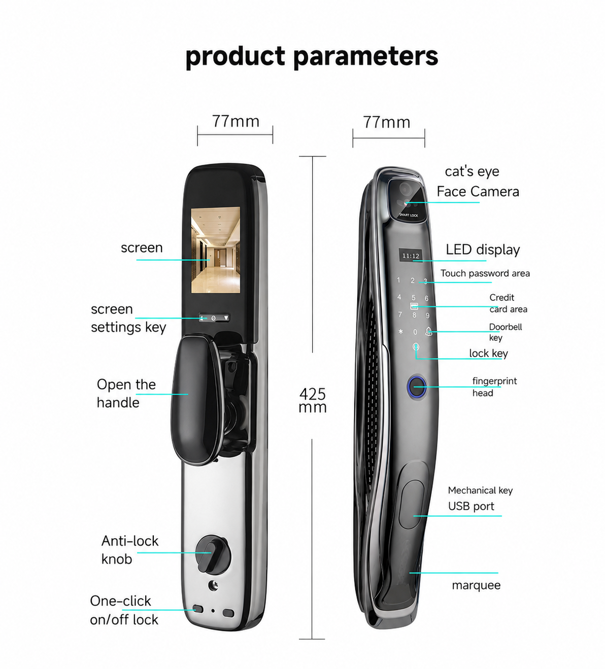 Manufacturer Wholesale Electronic Smart Door Lock With Camera