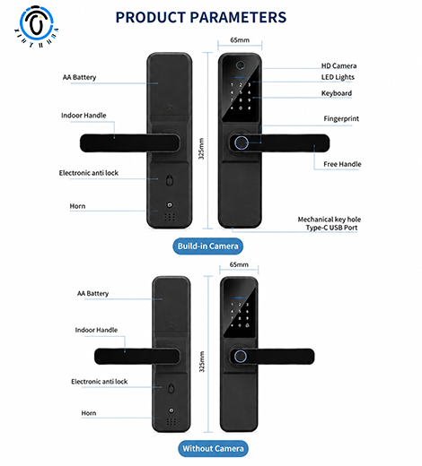 Apartment Fingerprint Keypad Aluminum Electronic Smart Door Lock Supplier Factory