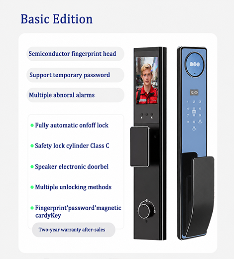 Fingerprint Electronic D Face Recognition TTLock Video Smart Door Lock With Camera