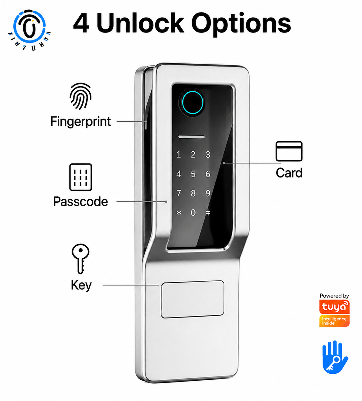 Tuya App Keyless TTLock Smart Door Lock With Fingerprint For Office