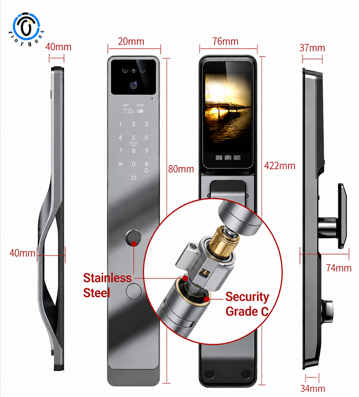 K06 Best Digital Keyless Wifi Code Front Door Lock For Home