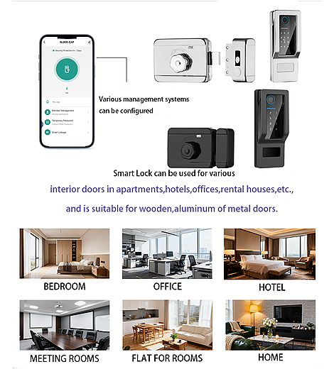 Tuya App Keyless TTLock Smart Door Lock With Fingerprint For Office
