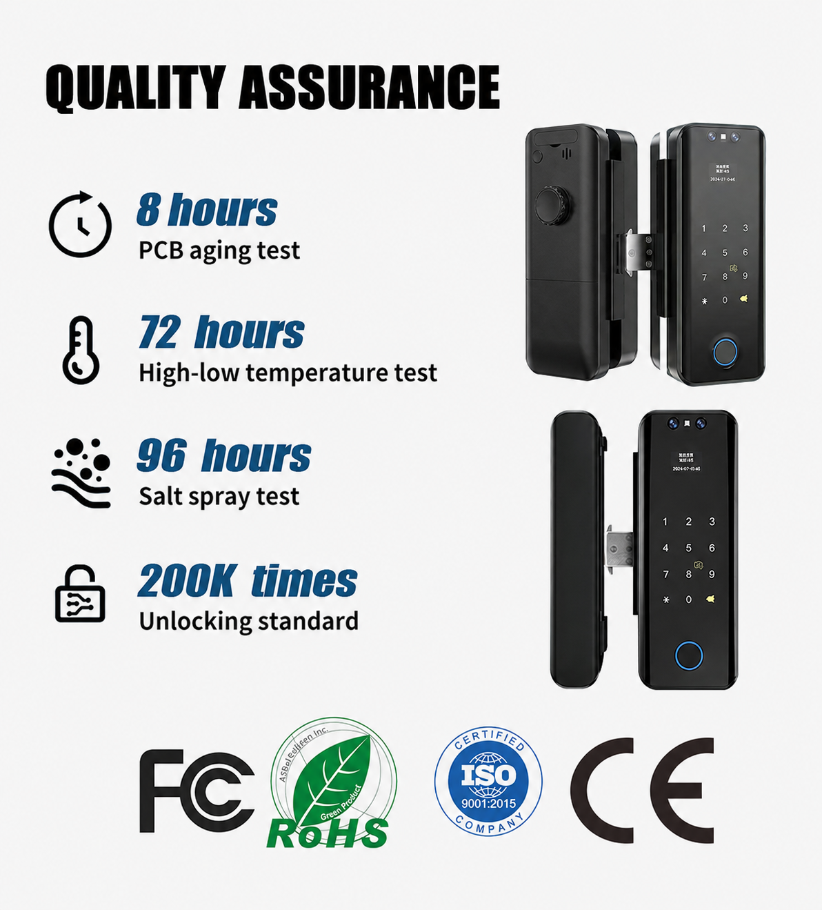 Wholesale Tuya TTLock Glass Door Smart Lock With App Control