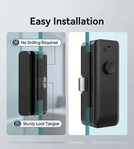 Wholesale Tuya TTLock Glass Door Smart Lock With App Control